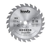 kwb 585455 - Hoja de sierra circular para madera y madera dura (170 x 30/16 mm, corte limpio, número medio, 24 dientes Z-24)