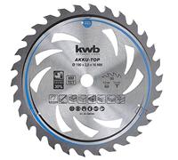kwb 586554 Hoja de sierra circular de ahorro de energía Easy Cut, diámetro de 190 x 16 mm corte fino con dentado alterno especial 30 dientes Z30, AKKU-TOP corte fino, 190 x 16