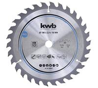 kwb 586557 Hoja de sierra circular para madera y madera dura, Cleancut - Hoja de sierra mediana, 190 x 16 mm