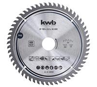 kwb 586968 Hoja de sierra circular de precisión para madera y madera dura, Hoja de sierra de precisión fina, 190 x 30 mm