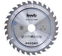kwb 587857 Hoja de sierra circular para madera y madera dura, Cleancut - Hoja de sierra mediana, 210 x 30 mm