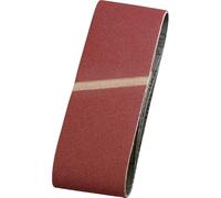 kwb Bandas de lija de 75 x 457 mm de corindón con los granos 60, 80, 100, encolado especial y tejido de algodón flexible para el pulido grueso de madera y metal