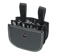 kwb - Bolsa de Clavos de Piel con Dos Compartimentos y trabilla para cinturón para Colgar en Color Negro, Doble Compartimento