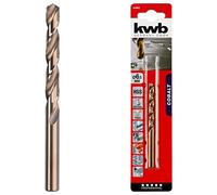 kwb Broca de HSS en espiral de cobalto, 4.0 mm, DIN 338, cortante hacia la derecha, tipo N, cobalto aleado del 5%, rectificado de precisión, color bronce, ángulo agudo de 135°