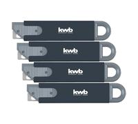 KWB Cuchillo de seguridad con automático tischem Cuchilla retráctil nutzbare, formato de bolsillo, de 4 caras de la hoja, 1 pieza, 013000 (Paquete de 4)
