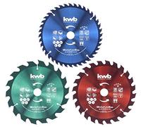 KWB Equipo Básico Para Sierras Circulares, Sierras de Capuchón e Inglete Con Diferentes Imágenes de Corte de Fino, Medio a Grueso, 165 x 20/16