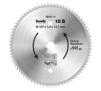 kwb Hoja de sierra circular 127 x 12,75 mm, fabricada en Alemania, cortes muy finos, hoja de sierra adecuada para paneles de madera, madera perfilada y madera blanda