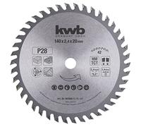 kwb Hoja de sierra circular de 140 x 20 mm, corte muy fino, adecuada para encimeras, madera y placas revestidas