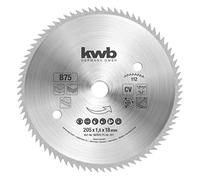 kwb Hoja de sierra circular de 205 x 18 mm, fabricada en Alemania, cortes muy finos, adecuada para paneles de madera, madera perfilada y madera blanda