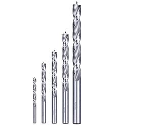 kwb Juego de brocas en espiral para madera de AKKU-TOP FCE - Juego de 5 brocas con brocas para madera dura HSS-M2 - Diámetro de 3 mm, 4 mm, 5 mm, 6 mm y 8 mm