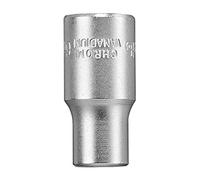 kwb llave de vaso de 6 mm de acero cv (accionamiento: cuadradillo de 1/4 pulgada, perfil ondulado, esquinas redondeadas, protección de cantos, cromado mate)