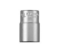 kwb llave de vaso de potencia de 13 mm de acero cv (accionamiento: cuadradillo de 3/8 pulgadas, perfil ondulado, esquinas redondeadas, protección de cantos, cromado mate)
