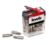 KWB PH2 Bits dispensador de caja - 25 Juego de Bits de Juego con puntas de destornillador PH2, 25 mm Longitud, forma C 6.3 y 1/4 Diámetro con caña hexagonal de