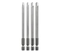 kwb Puntas de 100 mm Torque 129840 (TQ 60 acero, ISO 1173, accionamiento E 6.3), 15 x 65 x 215 mm, Juego de 4