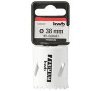 kwb Sierra perforadora bimetálica HSS Ø 38 mm, aleación de cobalto 8% con vario-dentado progresivo y alta precisión para un uso versátil