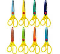KWB Tijeras de Juego para niños 020895 (9 piezas, 8 colores Tijeras cabezales, 165 mm)