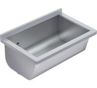 KWC, lavabo de pared, modelo SIRIUS, dimensiones 700 x 328 x 460 mm, con válvula de desagüe para columna, acero inoxidable, 1 unidad.