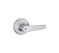 Kwikset Delta - Manija de puerta de privacidad interior con cerradura, palanca de puerta para baño y dormitorio, cromo satinado, reversible, sin llave