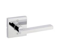 Kwikset Halifax - Manija de puerta con roseta cuadrada en cromo pulido
