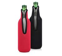 kwmobile Set de 2 fundas enfriadoras de botellas - Para Botella de 330-500ml - Mantén tu botella fría - En negro/rojo