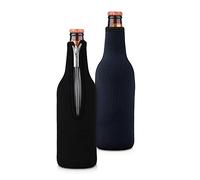 kwmobile Set de 2 fundas enfriadoras de botellas - Para Botella de 330-500ml - Mantén tu botella fría - En negro/azul oscuro