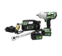 KWT-882-01 Kielder Loaded Wheel Tech Kit: llave de impacto de par alto de 1/2 pulgada, inflador de neumáticos profesional, llave dinamométrica de 1/2 pulgada, 2 baterías de iones de litio de 5 Ah