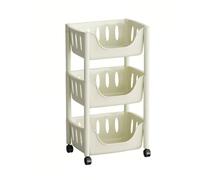 Kx9Lb8d Carro rodante Estante de Almacenamiento móvil con Carro rodante plástico Varios Niveles for organización del hogar(Blanco,Pequeño)