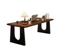 Kx9Lb8d Escritorio Escritorio Moderno y Espacioso for computadora portátil con Patas de Acero al Carbono, Escritorio Minimalista for Oficina en casa(Dark Walnut,4XL)
