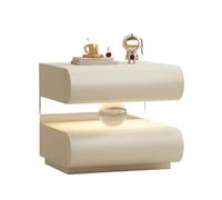 Kx9Lb8d Mesitas de Noche Mesita de Noche Vintage Madera Maciza Color Crema | Gabinete moderno con dos cajones y almacenamiento pequeño(XXL)