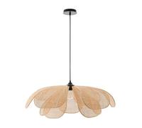KXEcoLife Lámpara Colgante Moderna de Estilo Natural, Color Beige, con Forma de pétalo Tejido, de ratán, Ideal para vestíbulo, Dormitorio, Isla de Cocina o Pasillo.