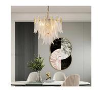 KXEcoLife Lámpara de araña LED de Cristal con Forma de Hoja - Lámpara Colgante de Lujo Estilo Leaf Glass Compatible con Dormitorio, Sala de Estar, Restaurante, Villa, luz de Techo, candelabr