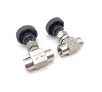 KXIWLUFV 1 Uds 1/8 "1/4" 3/8 "1/2" 304 válvula de Aguja Hilo Femenino Acero Inoxidable a través Globo Tipo Placa(0.5 Inch)