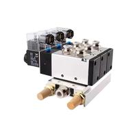 KXIWLUFV 4V210-08 Conjunto de Grupo válvulas colector magnético 5 vías y 2 Posiciones Válvulas solenoide eléctricas neumáticas Control Aire Gas(AC220V 8mm,5 Stations)