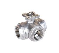 KXIWLUFV Rosca Hembra Tipo T/L de válvula Bola 3 vías Plataforma Alta Acero Inoxidable 1/2''(T Type)