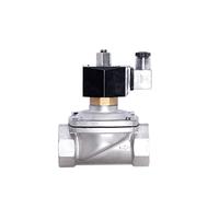 KXIWLUFV Válvula Solenoide de Acero Inoxidable Normalmente Abierta 1-1/2" con indicador Potencia LED 24V 12V 220V 110V(G-12VDC-NBR-SEAL)
