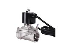 KXIWLUFV Válvula Solenoide de Fuente Acero Inoxidable 304 1-1/2 ", 110V, 24V, 12V, 24v, válvula solenoide Normalmente Cerrada for bajo el Agua(G-24VDC-NBR-SEAL)