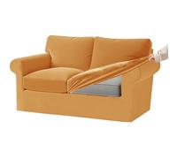 KYJSW Funda De Sofá De Terciopelo Ektorp 1/2/3/4 Plazas con Cojines Separados De Respaldo Y Asiento, Fundas para Sofá con Banda Elástica (Amarillo,X-Grand 2 Plazas 5 PCS)
