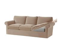 KYJSW Funda De Sofá De Terciopelo Ektorp 1/2/3/4 Plazas con Cojines Separados De Respaldo Y Asiento, Fundas para Sofá con Banda Elástica (Color Camel,3 Plazas 7 PCS)