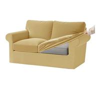 KYJSW Funda De Sofá De Terciopelo Ektorp 1/2/3/4 Plazas con Cojines Separados De Respaldo Y Asiento, Fundas para Sofá con Banda Elástica (Limón,2 Plazas 5 PCS)