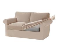 KYJSW Funda De Sofá De Terciopelo Ektorp 1/2/3/4 Plazas con Cojines Separados De Respaldo Y Asiento, Fundas para Sofá con Banda Elástica (Color Arena,X-Grand 2 Plazas 5 PCS)