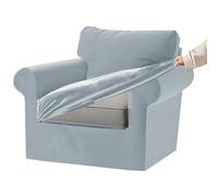 KYJSW Funda De Sofá De Terciopelo Ektorp 1/2/3/4 Plazas con Cojines Separados De Respaldo Y Asiento, Fundas para Sofá con Banda Elástica (Azul Claro,1 Plaza 3 PCS)