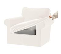 KYJSW Funda De Sofá De Terciopelo Ektorp 1/2/3/4 Plazas con Cojines Separados De Respaldo Y Asiento, Fundas para Sofá con Banda Elástica (Blanco,1 Plaza 3 PCS)