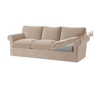 KYJSW Funda De Sofá De Terciopelo Ektorp 1/2/3/4 Plazas con Cojines Separados De Respaldo Y Asiento, Fundas para Sofá con Banda Elástica (Color Arena,Grand 3 Plazas 7 PCS)