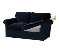 KYJSW Funda De Sofá De Terciopelo Ektorp 1/2/3/4 Plazas con Cojines Separados De Respaldo Y Asiento, Fundas para Sofá con Banda Elástica (Azul Marino,X-Grand 2 Plazas 5 PCS)