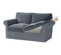 KYJSW Funda De Sofá De Terciopelo Ektorp 1/2/3/4 Plazas con Cojines Separados De Respaldo Y Asiento, Fundas para Sofá con Banda Elástica (Gris Azulado,X-Grand 2 Plazas 5 PCS)