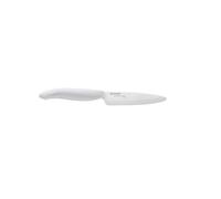 Kyocera FK-110 WH-WH EU Cuchillo utilitario, 11 cm, Cuchilla afilada de cerámica de circonio, Afilado a mano, ligero, no corrosivo, sin transferencia de sabor, apto para lavavajillas, mango blanco