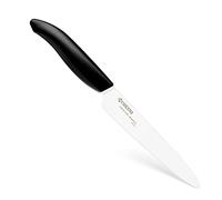 Kyocera FK-125 WH-BK EU, Cuchillo para tomate, 12.5 cm, cuchilla de cerámica de zirconia afilada y microdentada, afilada a mano, ligera, no corrosiva, sin transferencia de sabor, apta para lavavajilla