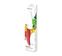 Kyocera Santoku, Cuchilla de cerámica Blanca, Mango Rojo,