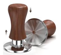 KYONANO Manipulador de café espresso de 58,5 mm, manipulador calibrado con resorte de 30 libras con acero inoxidable 304, manipulador barista con mango de madera Cuibourtia compatible con Rancilio de