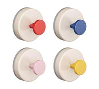 KYSUN 4 Ganchos de Ventosas de Colores Dopamine, Ganchos para Toallas de Baño Resistentes al Agua y a la Humedad, Ganchos Multi-Funcionales para Baños y Cocinas (Ros Rojo+Amarillo+Azul)